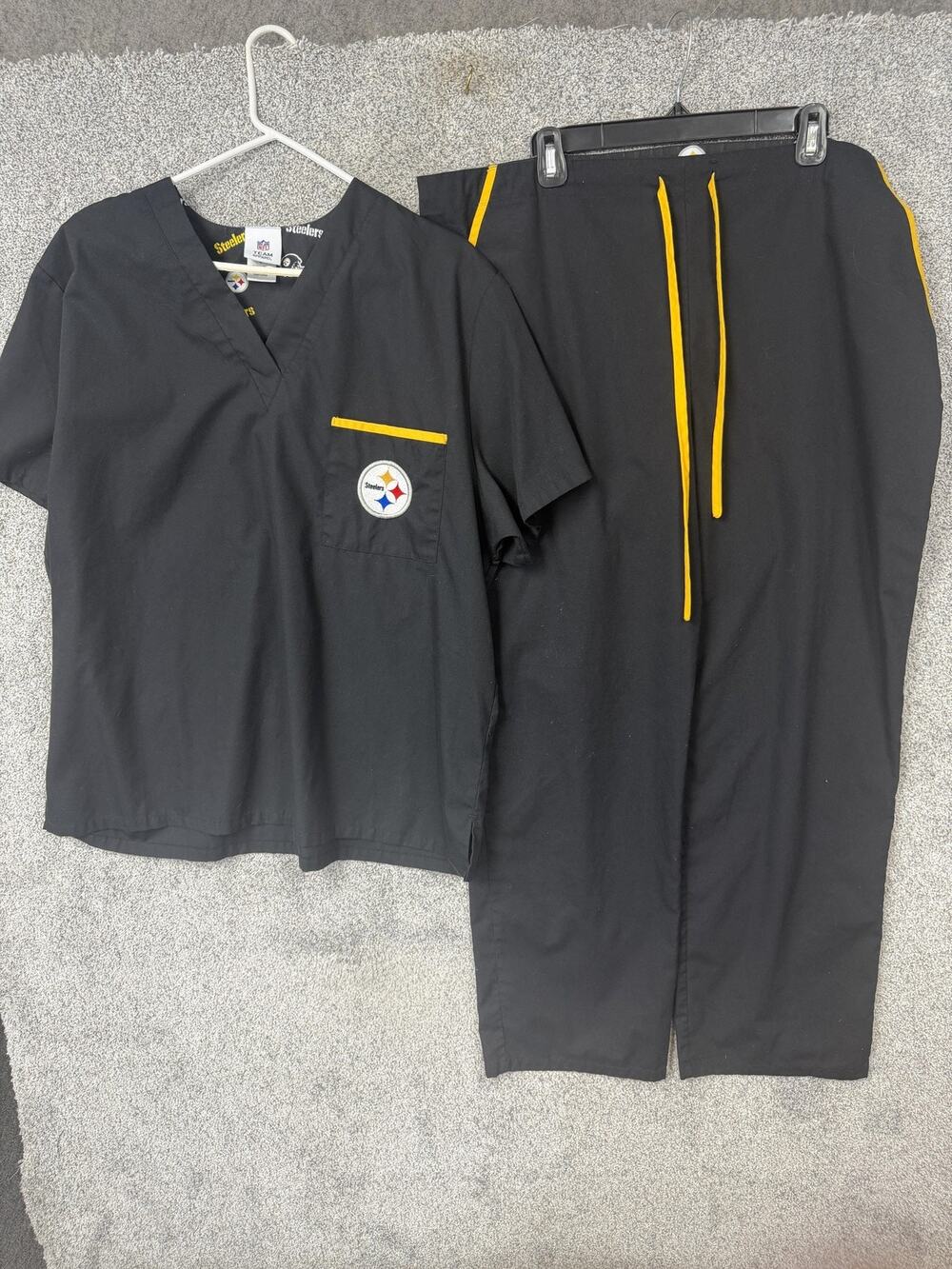 Pittsburgh Steelers Pajama Set Mens Large Black NFL Football Lounge Team Apparel